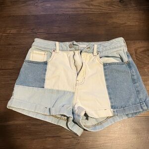 Pacsun patchwork jean shorts
